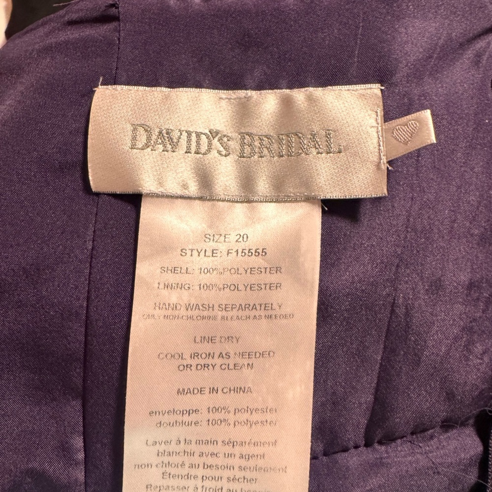 David's Bridal Deep Purple Gown